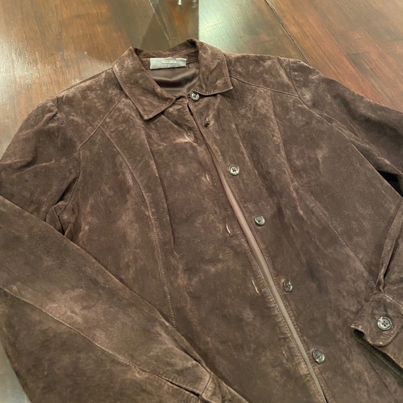 Brown Leather Suede Jacket - Picture 3 of 4
